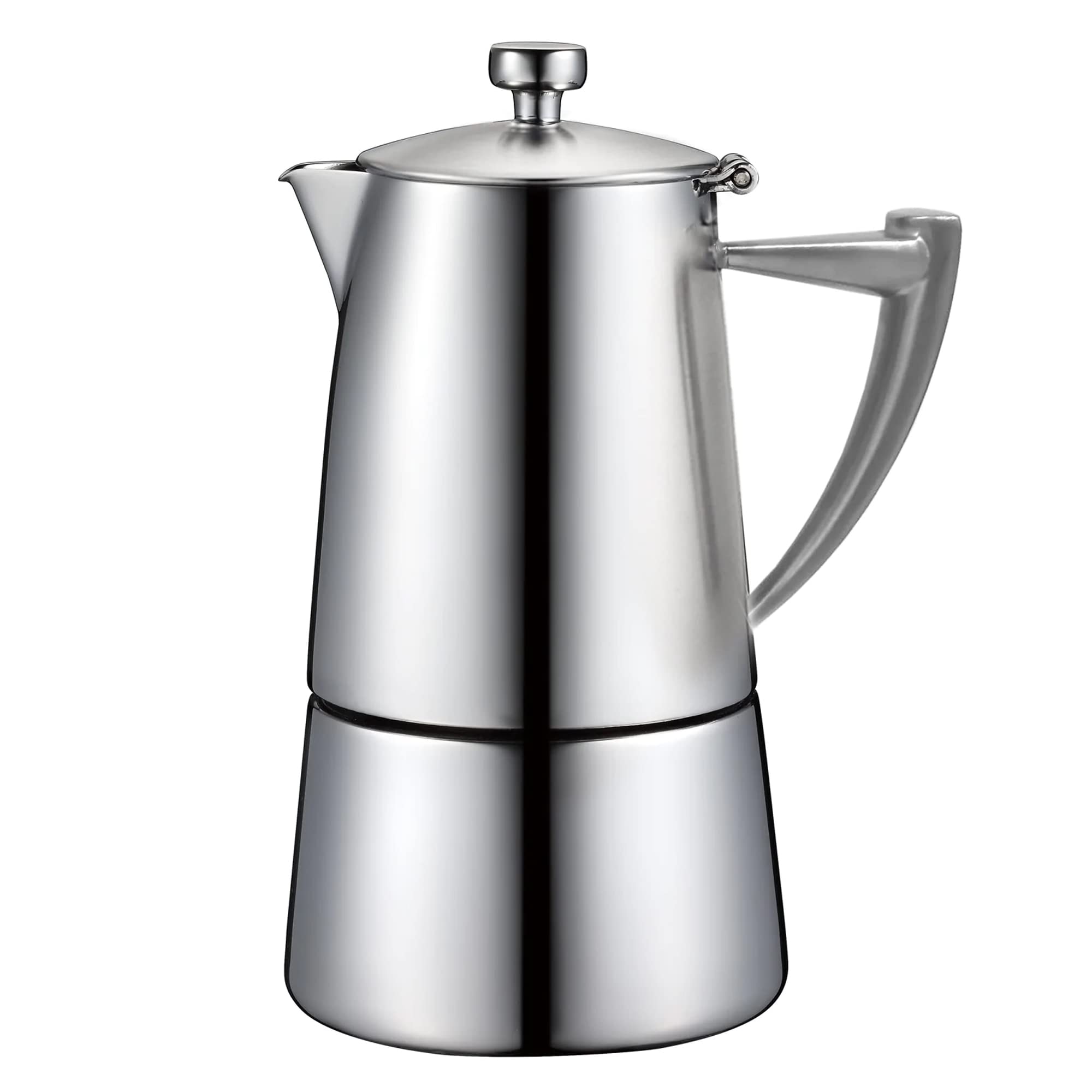 CUISINOX Roma Satin Stainless Steel Moka Pot Stovetop Espresso Maker - 6 Cup Italian Coffee Maker for Home & Office - Perfect for Espresso, Latte & Cappuccino Lovers