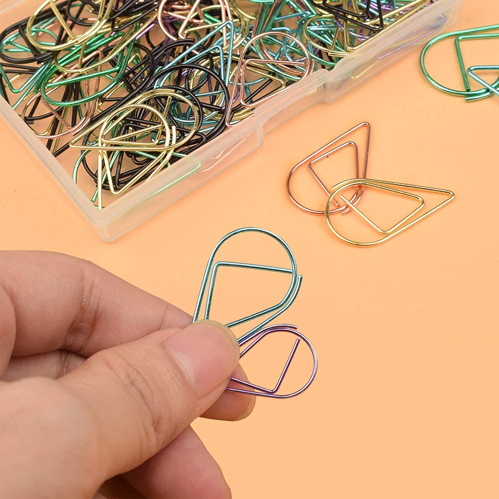 Vibrant Multicolor Metal Paper Clips - 100 Pack of Durable Colored Clips for School, Office, Wedding & Crafting - Perfect for Organizing Documents, Notes, Photos & DIY Projects