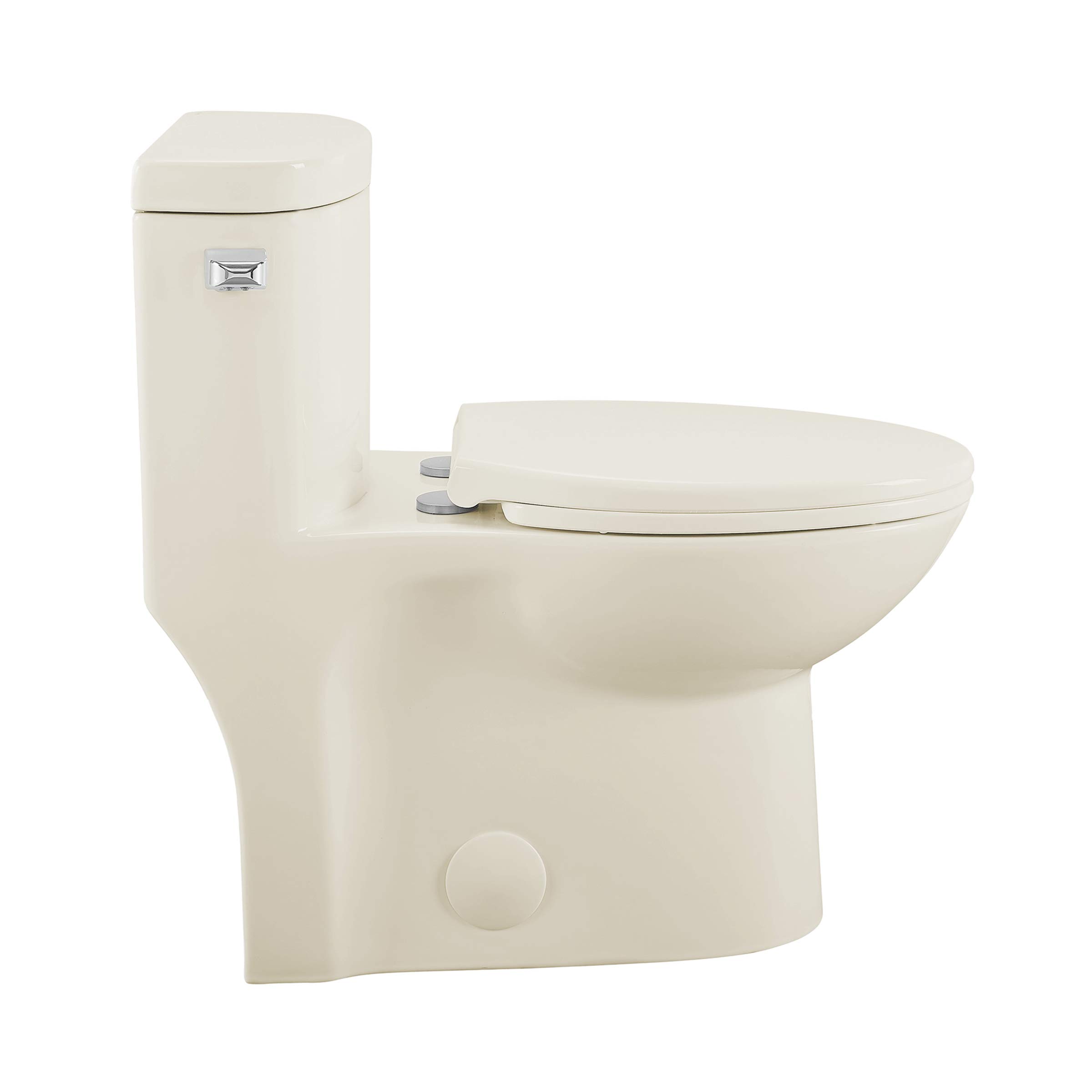 Swiss Madison SM-1T206BQ Sublime One-Piece Elongated Toilet with Left-Side Flush Handle | 1.28 GPF Water-Saving Design in Bisque Color | Perfect for Modern Bathrooms, Small Spaces & Eco-Friendly Homes