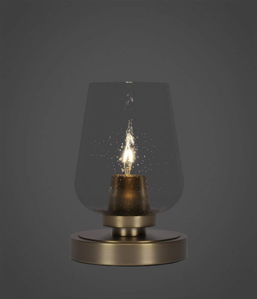 Toltec Lighting Luna 1-Light Table Lamp in New Age Brass - Modern Desk Lamp for Bedroom, Living Room & Office (51-NAB-210)
