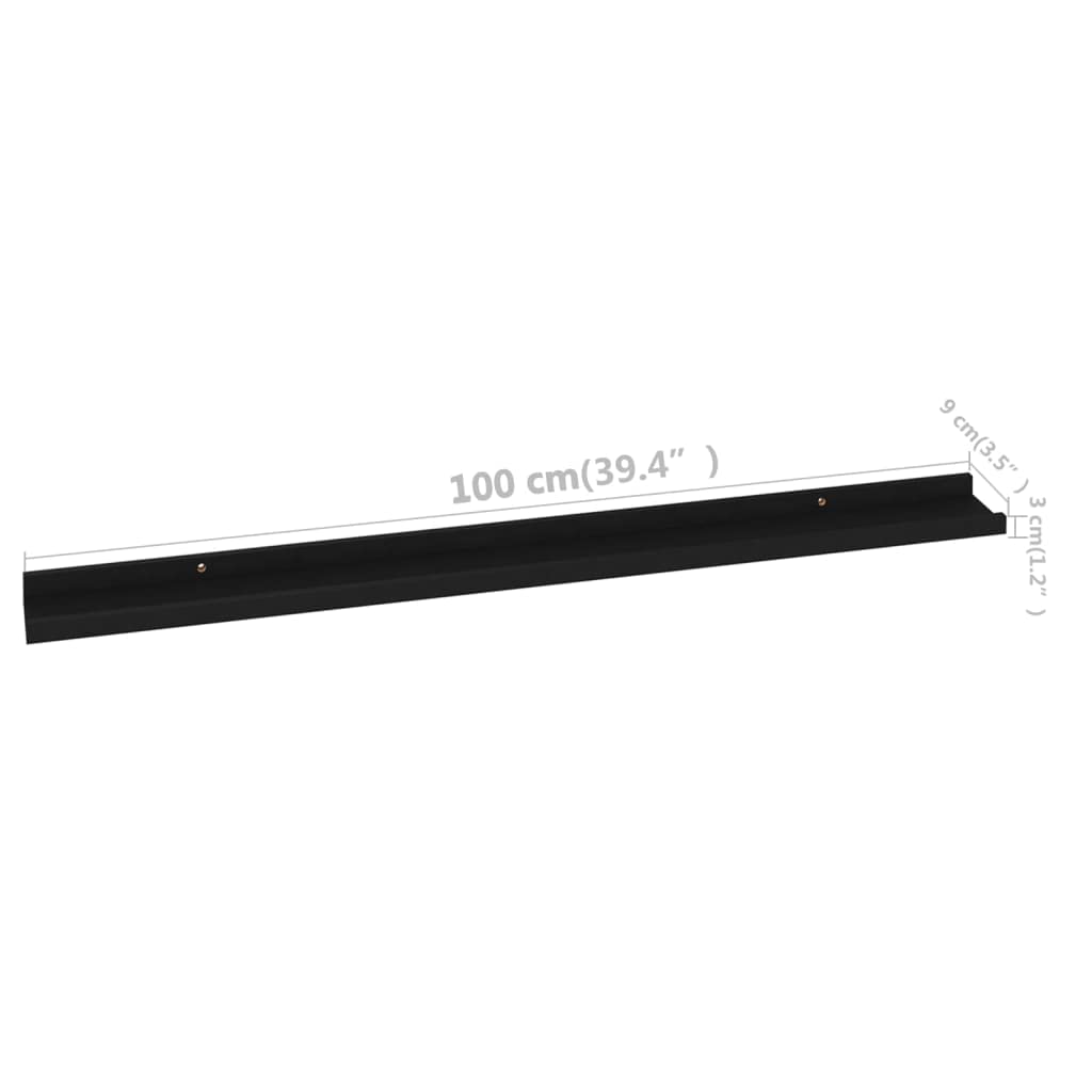 2 Pack Black Wall Shelves 39.4