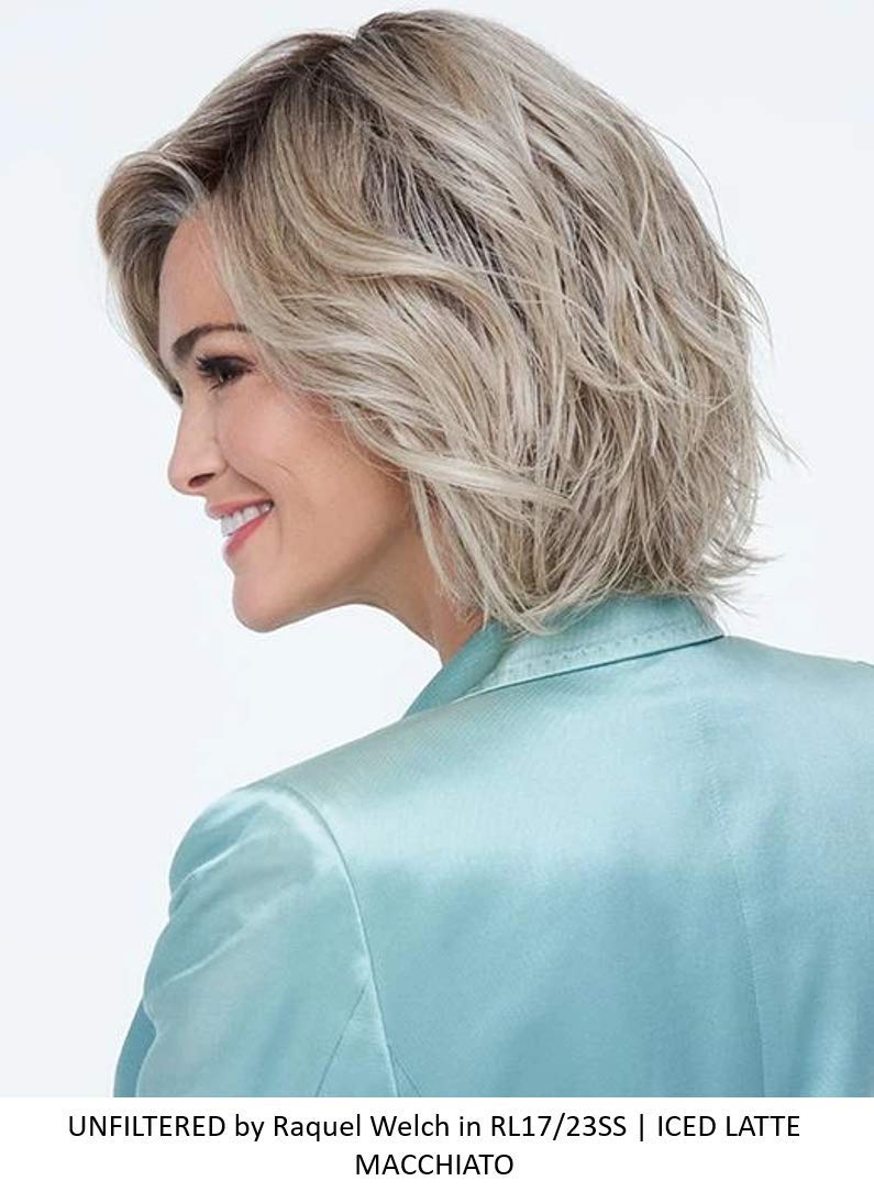 Raquel Welch UNFILTERED Synthetic Lace Front Wig 5PC Bundle with 4oz Mara Ray Luxury Shampoo, Comb & Wig Cap - 19 Page Belle of Hope Guide (RL8/29) - Perfect for Cosplay, Daily Wear & Special Occasions
