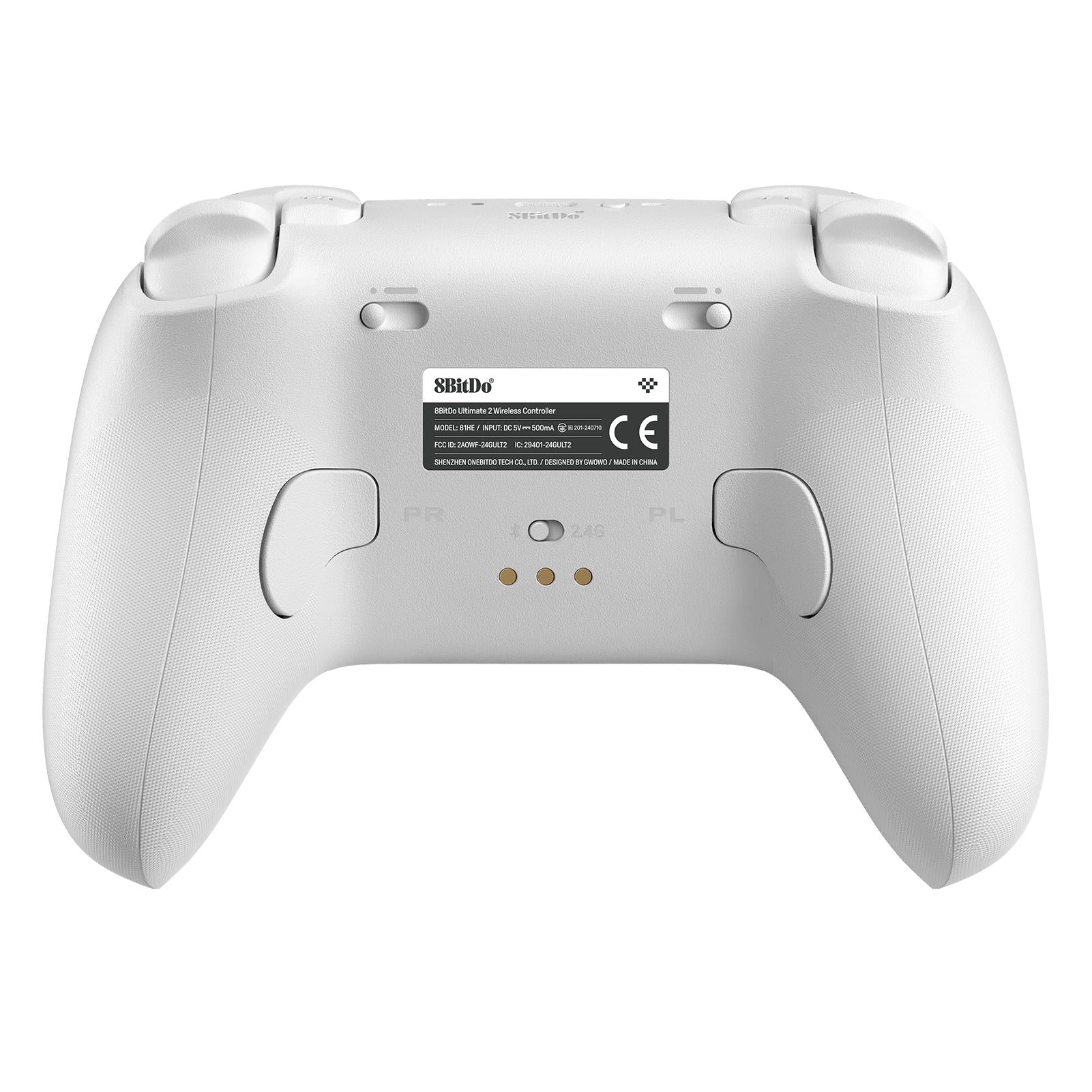 8BitDo Ultimate 2 Wireless Bluetooth Controller for Switch/PC/Android - Ergonomic Design, Hall Effect Joysticks, White - Perfect for Gaming, Streaming & Esports