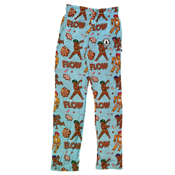 Youth & Adult Gingerbread Hockey Lounge Pants - Cozy Christmas Holiday Pajama Bottoms for Men Women - Perfect for Winter Relaxation, Gift Giving & Festive Family Gatherings