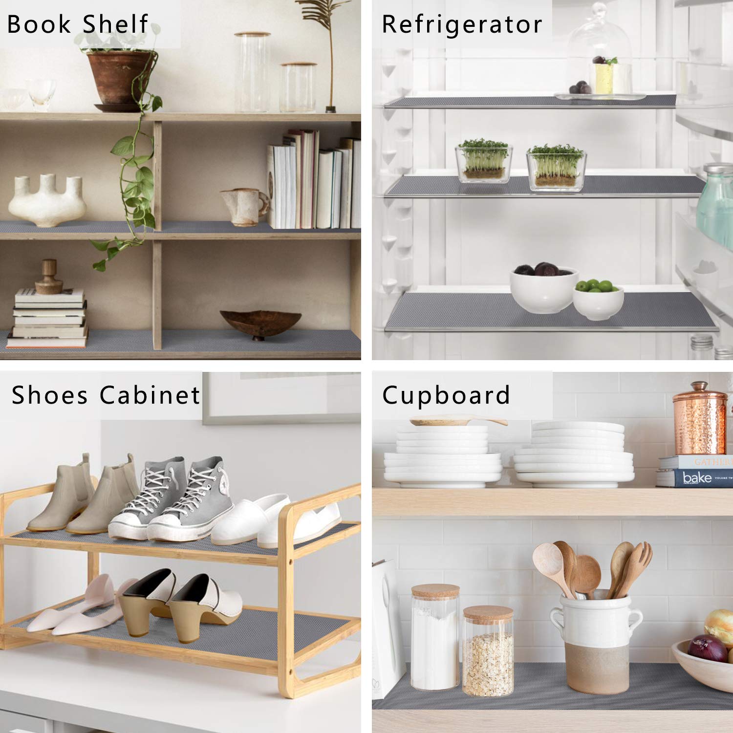 Non-Slip Waterproof Kitchen Shelf & Drawer Liners - Durable Refrigerator Mats for Cabinets, Pantry, Shelves | Perfect for Organizing Food Storage & Protecting Surfaces
