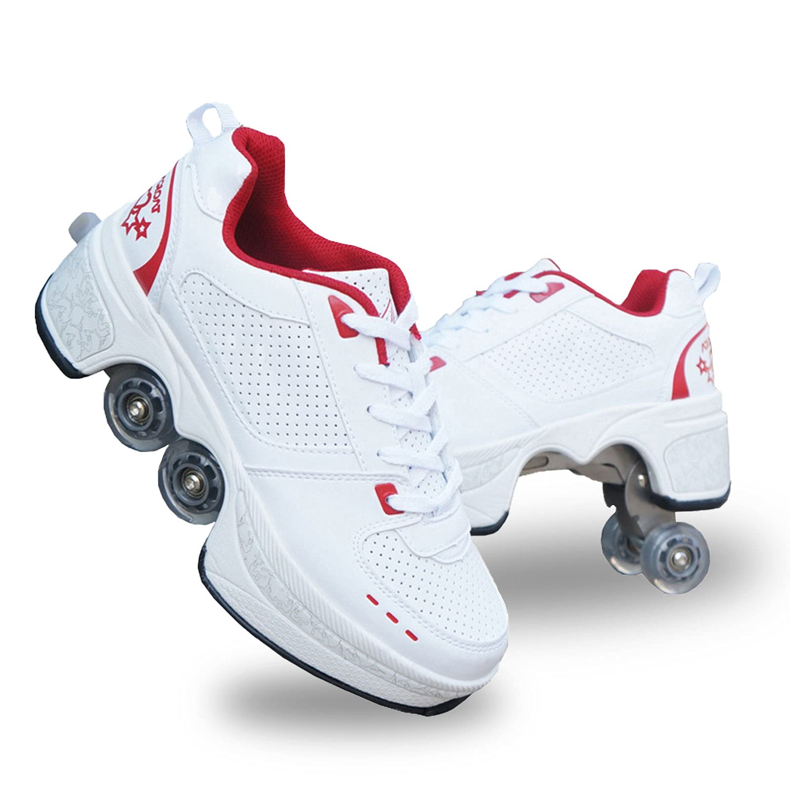 MLyzhe Roller Shoes for Men & Women - Adjustable Deformation Skates with Double-Row Wheels, Automatic Walking Shoes for Adults & Kids | Perfect for Commuting, Fitness & Outdoor Fun