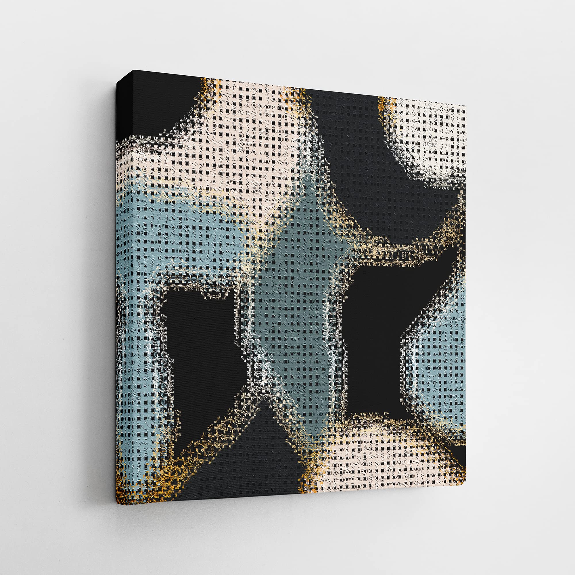 Armen Living Abstract Mosaic 545 Square Wrapped Canvas Wall Art Print 8x8 Inches - Modern Home Decor for Living Room, Bedroom & Office