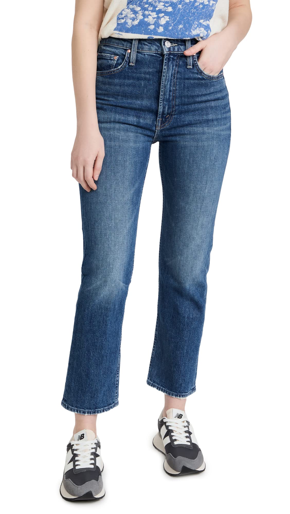 MOTHER Women's High Waisted Stretch Skinny Jeans - Comfortable Ankle Length Denim Pants for Casual Wear & Everyday Outfits