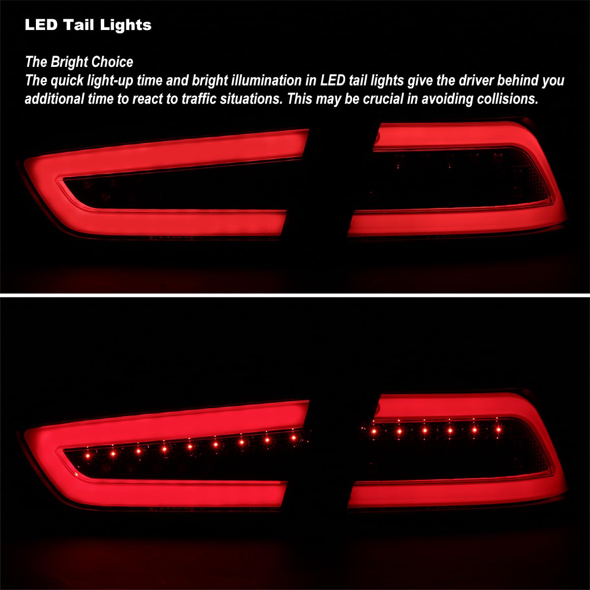 Spec-D Tuning Jet Black Housing Red LED Tail Lights for 2008-2017 Mitsubishi Lancer & 2008-2015 Lancer Evolution - Left & Right Pair Assembly - Upgrade Your Car's Rear Style for Night Driving & Car Shows