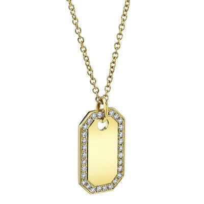 0.40 Carat Diamond Dog Tag Necklace for Men - Real Sterling Silver Pendant with Cubic Zirconia - Perfect for Gifts, Anniversaries & Everyday Wear