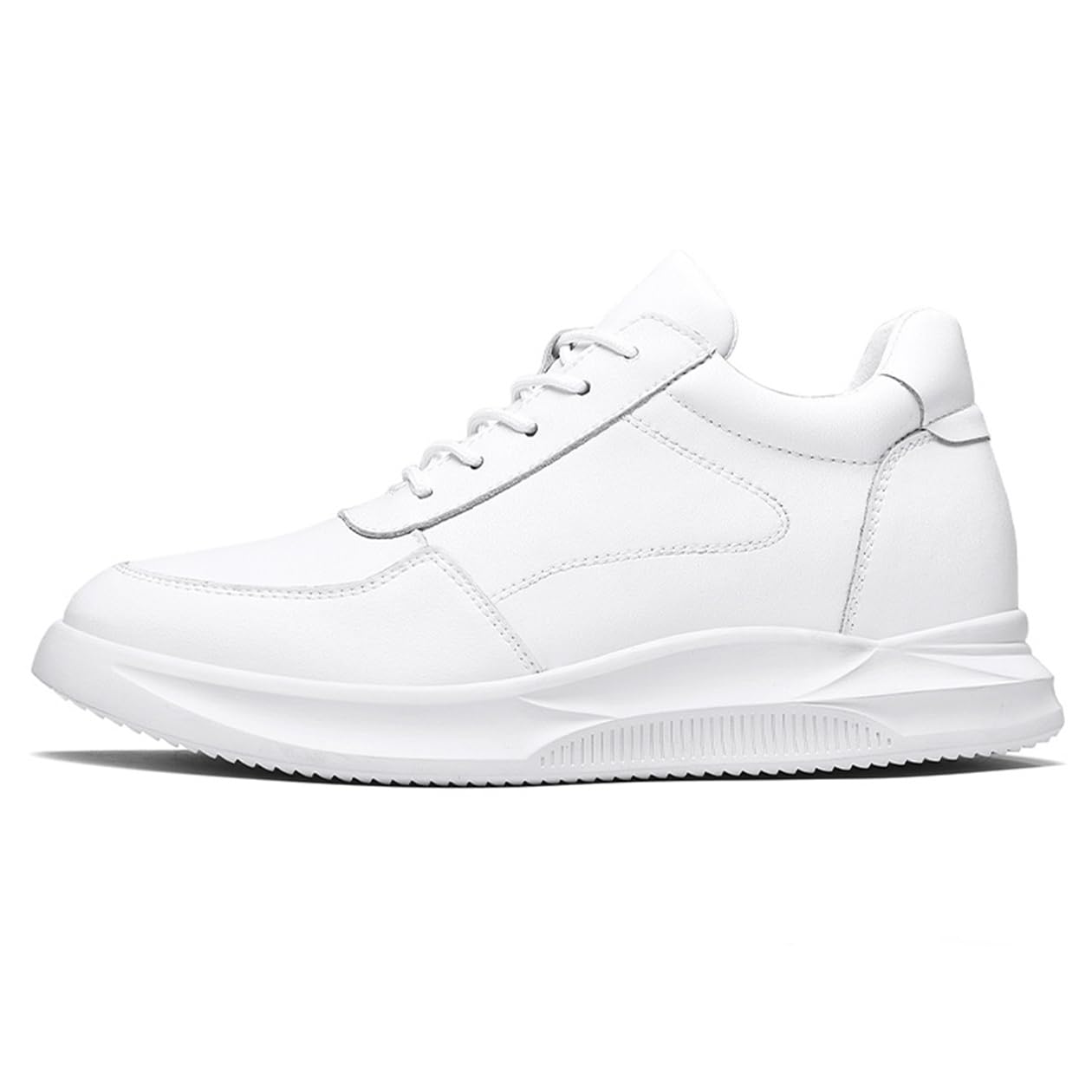 VIBLiSS Men's Invisible Height Increasing Sneakers - 3.14 Inch Elevator Shoes for Business, Office & Sports | Non-Slip White Dress Shoes for Men | Perfect for Work, Dating & Special Occasions