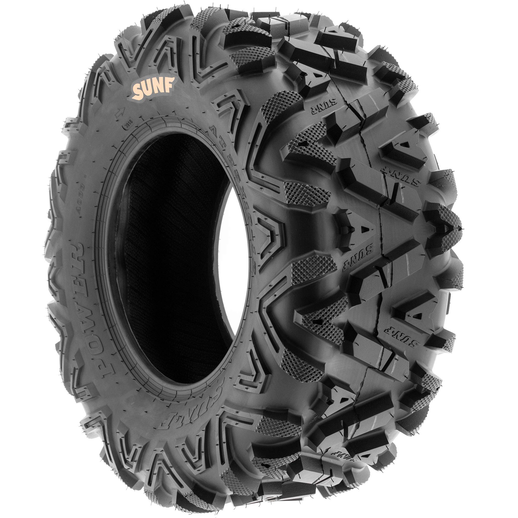 Set of 4 SunF Power.I ATV/UTV All-Terrain Tires 25x8-12 Front & 25x10-12 Rear - 6 PR Tubeless A033 Tires for Off-Road, Mud, Sand & Trail Riding - Perfect for ATV, UTV, Side by Side & 4-Wheeler Vehicles