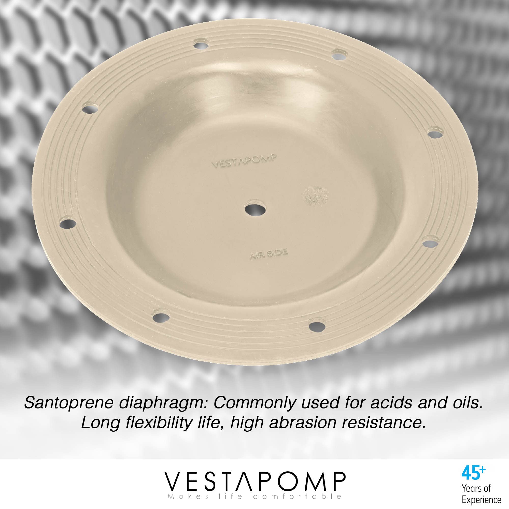 Vestapomp Air Operated Double Diaphragm Pump Replacement Parts - Santoprene Diaphragm Set of 2 for 1