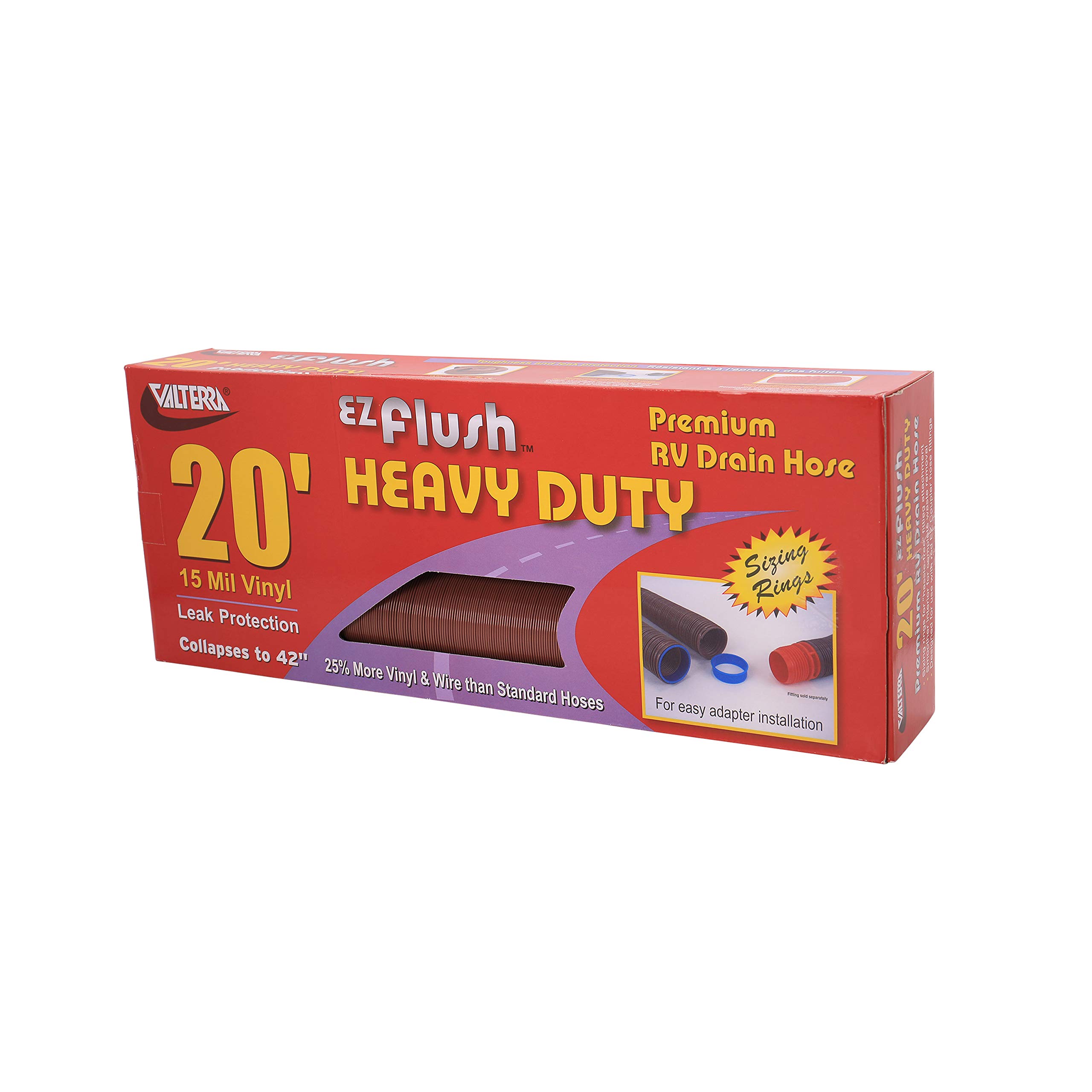 Heavy Duty RV Sewer Hose 20ft - Universal Camper Waste Pipe for Easy Flushing & Camping Trips