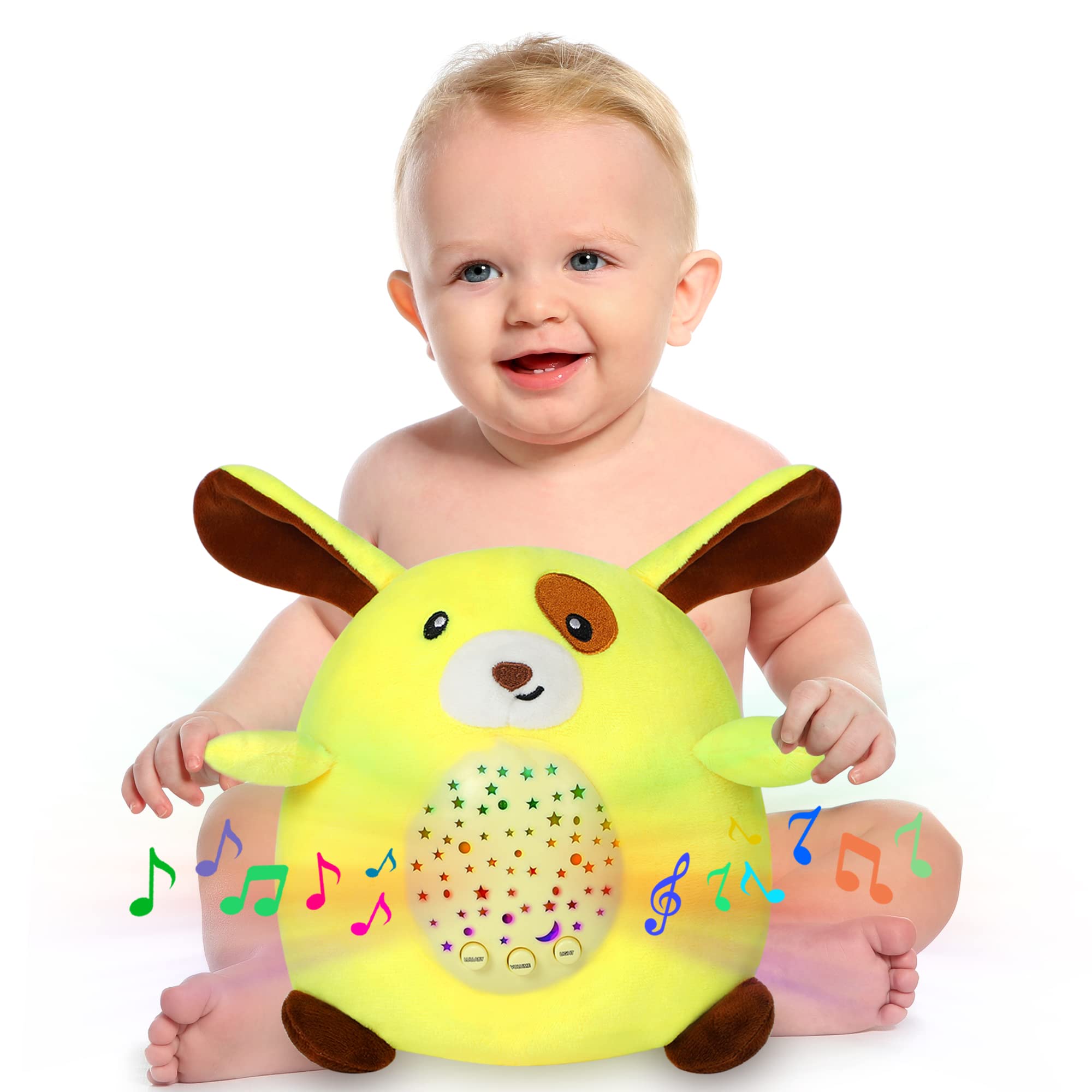 **Poppy the Starlight Baby Soother - Cuddly Stuffed Animal with Night Light & Sound Machine for Nursery - Soft Plush Toy with Calming Music & Star Projection for Newborn Sleep Aid & Bedtime Comfort**    *(Perfect for nursery decor, bedtime routines, soothing fussy babies, and creating a peaceful sleep environment)*