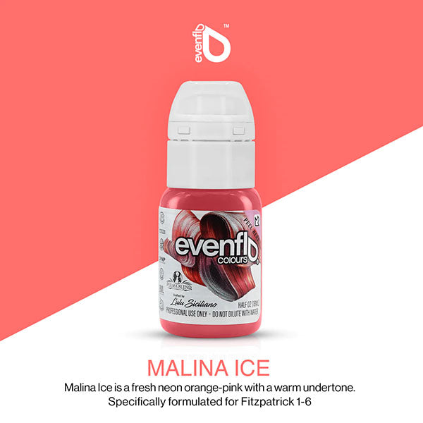 Perma Blend Evenflo Malina Ice Pigment - Professional Tattoo Ink for Vibrant & Long-Lasting Body Art - Perfect for Tattoo Artists & Permanent Makeup