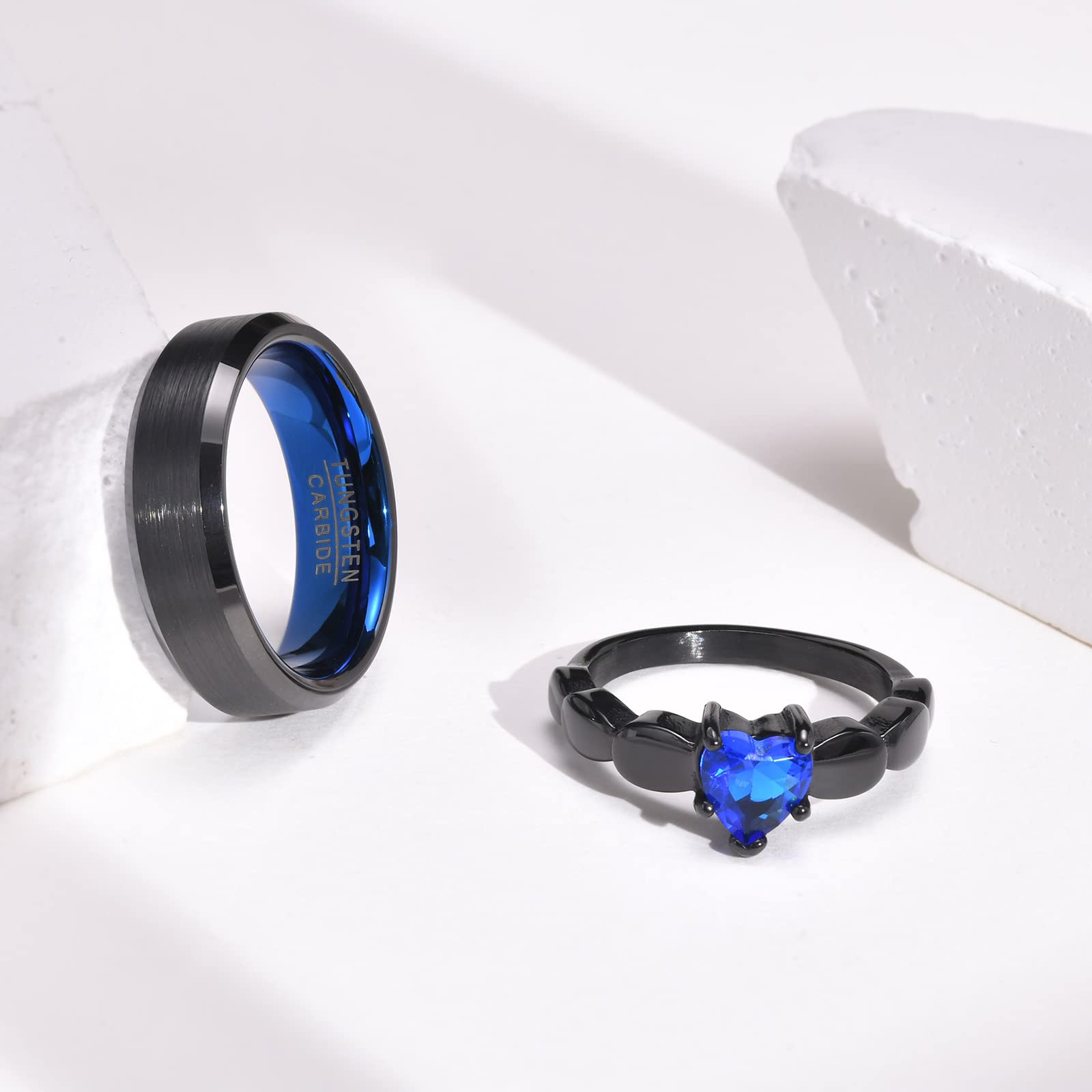 VNOX 2-Piece Personalized Couple Rings Set - Custom His & Hers Stainless Steel Promise Rings, Wedding Bands & Engagement Rings for Men & Women - Perfect for Anniversaries, Valentine's Day & Romantic Gifts