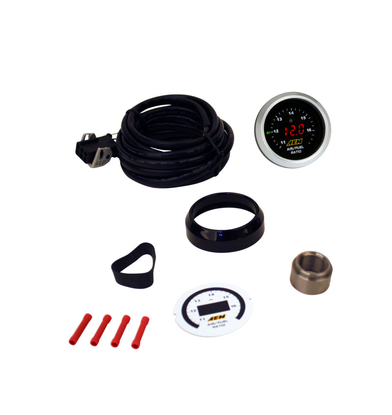 AEM Digital Wideband UEGO Air Fuel Ratio Gauge Kit - No Sensor Included | High Performance O2 Monitor for Racing, Tuning & Diagnostics