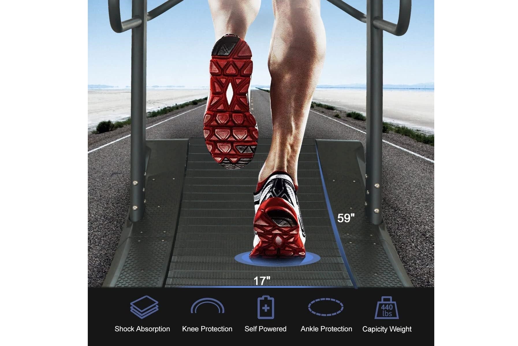 California Fitness Curvemill Treadmill - Premium Home Gym Equipment for Running & Walking | Perfect for Small Spaces & Apartment Workouts