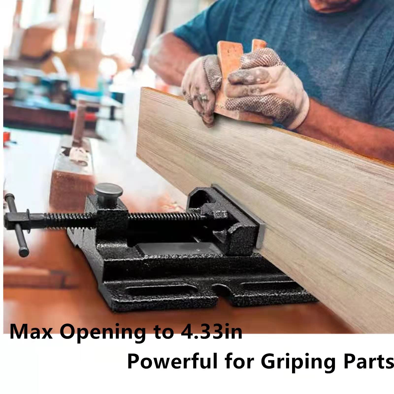 3'' Drill Press Vise - Quick Release Clamp-on Bench Vise with Slotted Base | Heavy Duty for Woodworking, Metalworking & Milling | Low Profile Design for Benchtop & Drill Press | Perfect for DIY Projects, Carpentry & Metal Fabrication