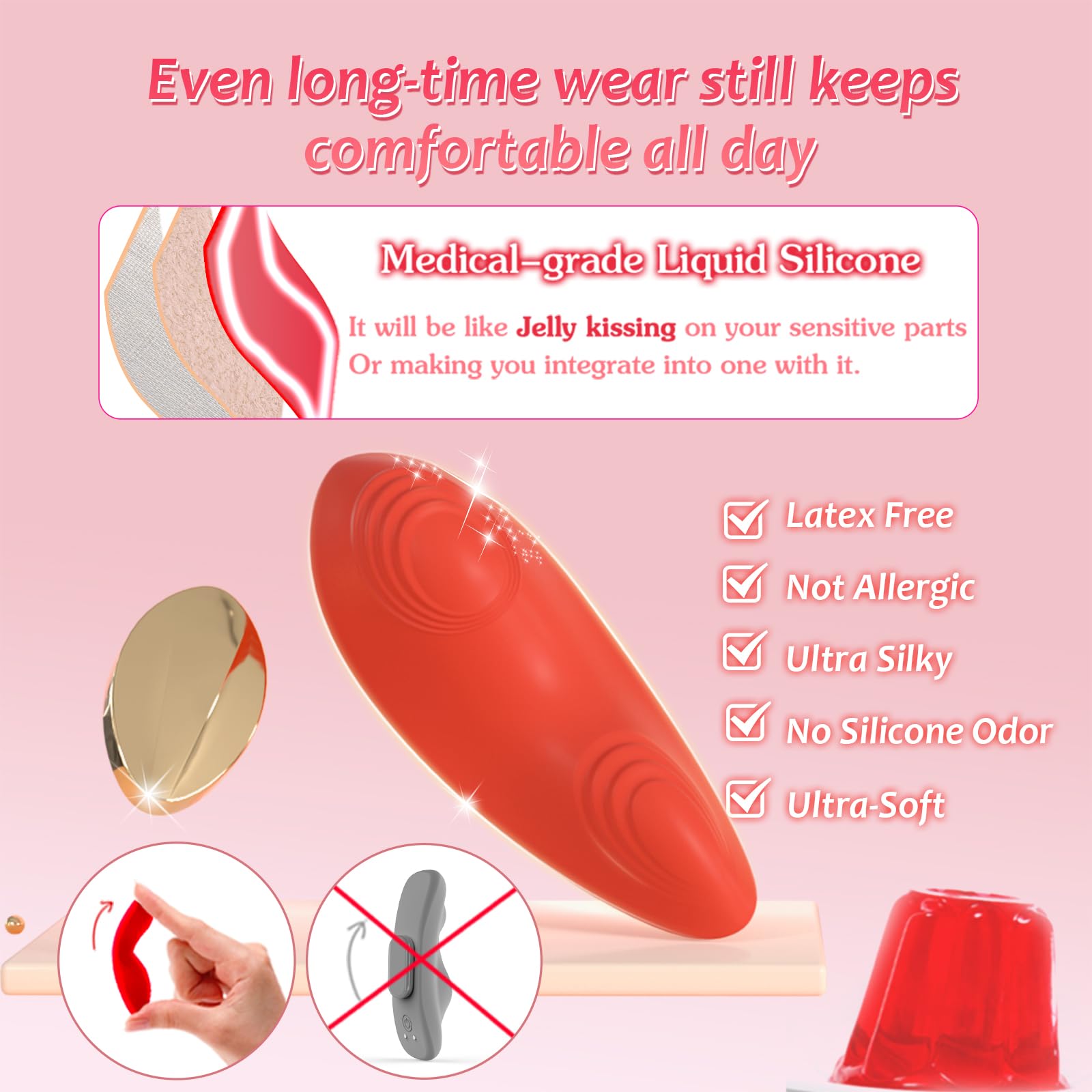Ultra-Soft 0.08LB Mini Wearable Vibrator with APP & Remote Control - Discreet Magnetic Couples Sex Toy for Women, Clitoral Stimulator - Perfect for Date Nights, Travel & Spicing Up Your Relationship