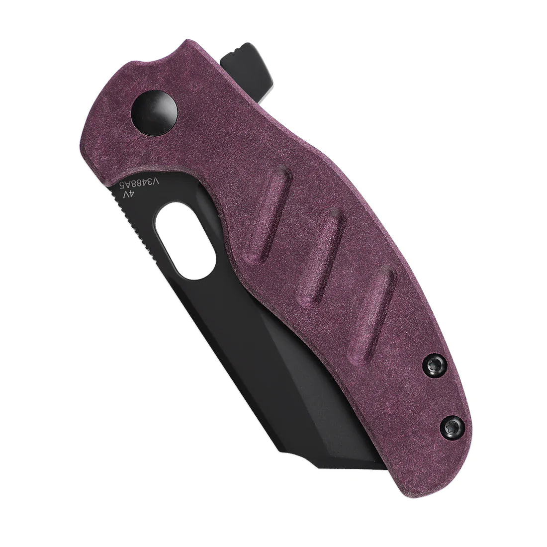 Kizer V3488A5 Vanguard Mini Sheepdog Folding Knife - Black Stonewash Blade & Red Richlite Handles - EDC Pocket Knife for Camping, Hiking, and Outdoor Adventures
