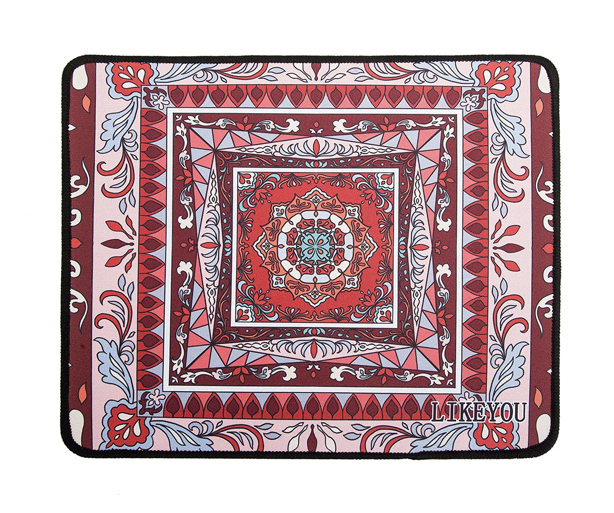 LIKEYOU Square Flower Pattern Computer Mouse Pad - Non-Slip Gaming & Office Desk Mat for PC Laptop - Home & Office Workspace Accessory