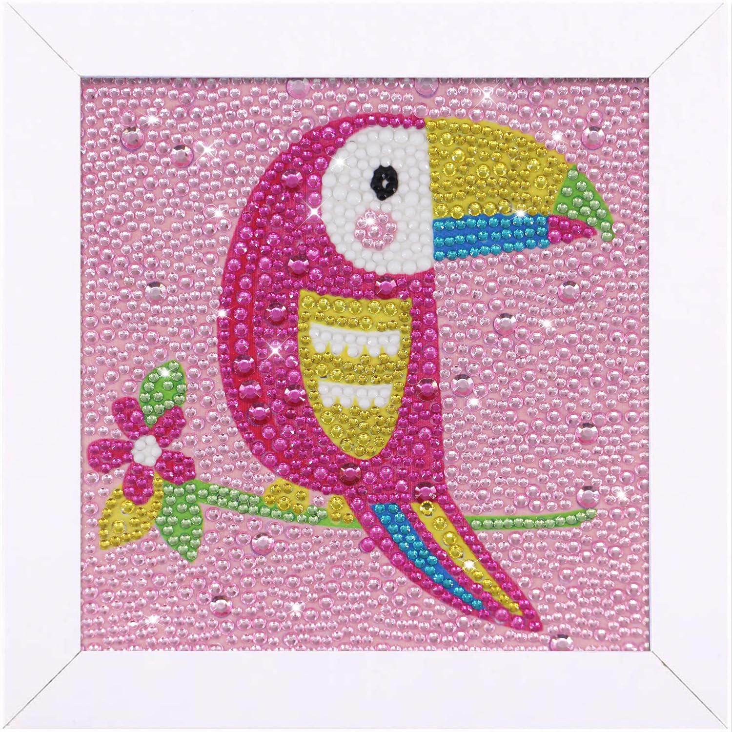 Diamond Painting Kit for Kids - DIY Mosaic Gem Stickers by Numbers with Wooden Frame | Arts & Crafts Supplies | Diamond Embroidery Gift (Style N) | Perfect for Birthday Gifts, Home Decor & Stress Relief
