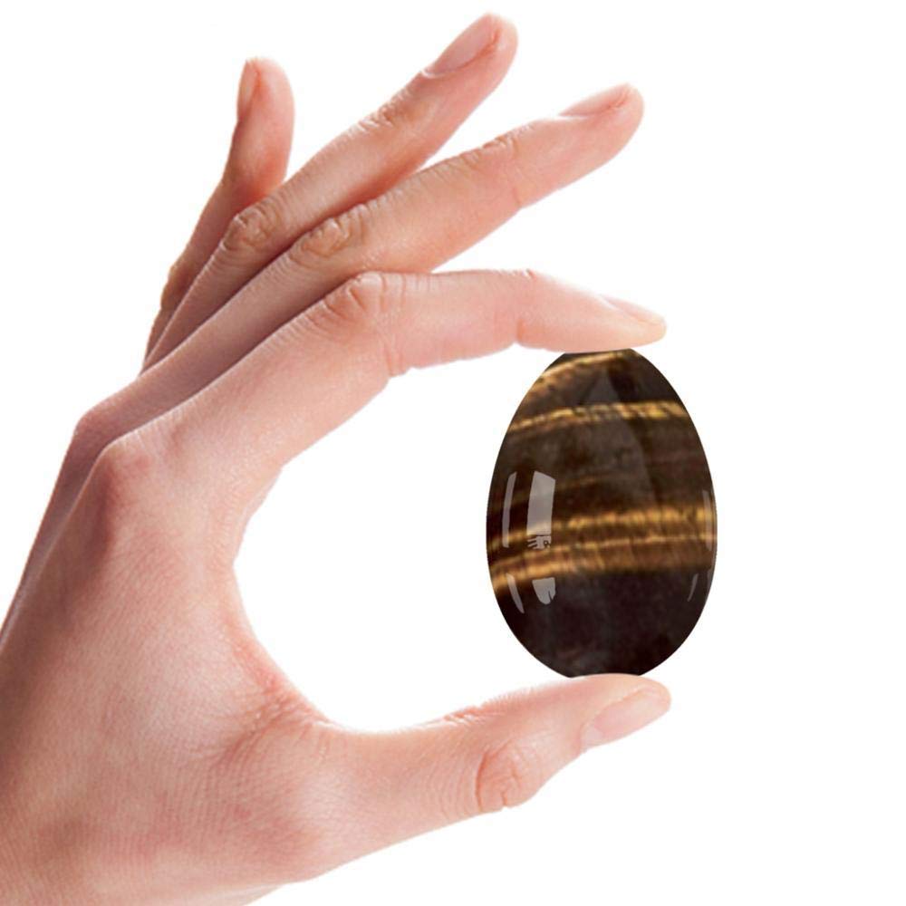 Natural Jade Yoni Egg for Kegel & Pelvic Floor Exercises - Undrilled Rose Quartz & Red Jasper Egg (45x30mm) - Enhance Intimate Wellness & Feminine Energy at Home or Yoga Practice