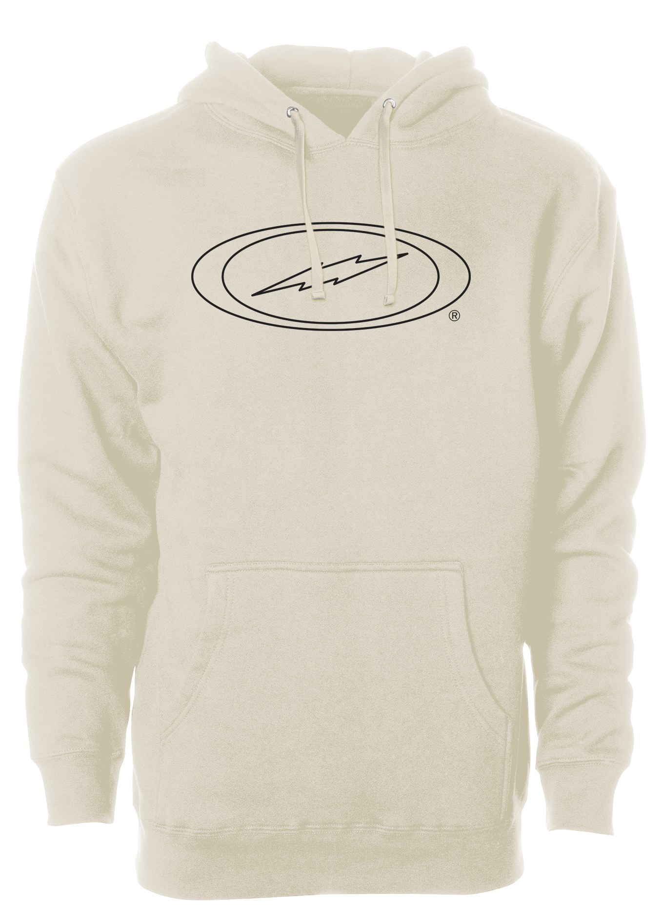 Storm Oval Bolt Logo Hoodie - Black Outline Pullover for Men & Women | Streetwear Fashion, Casual Wear, Gym & Outdoor Activities