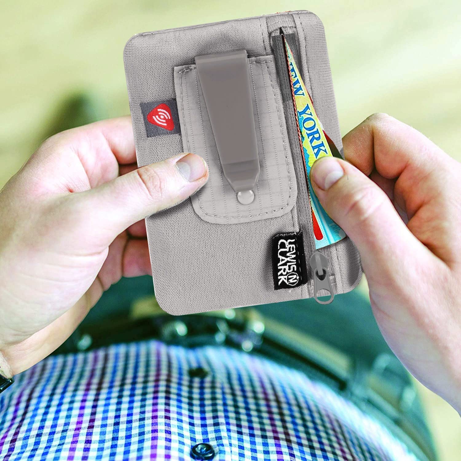 Lewis N. Clark RFID Blocking Hidden Money Belt - Slim Travel Pouch with Credit Card & ID Holder for Women & Men - Perfect for International Travel, Airport Security & Theft Protection