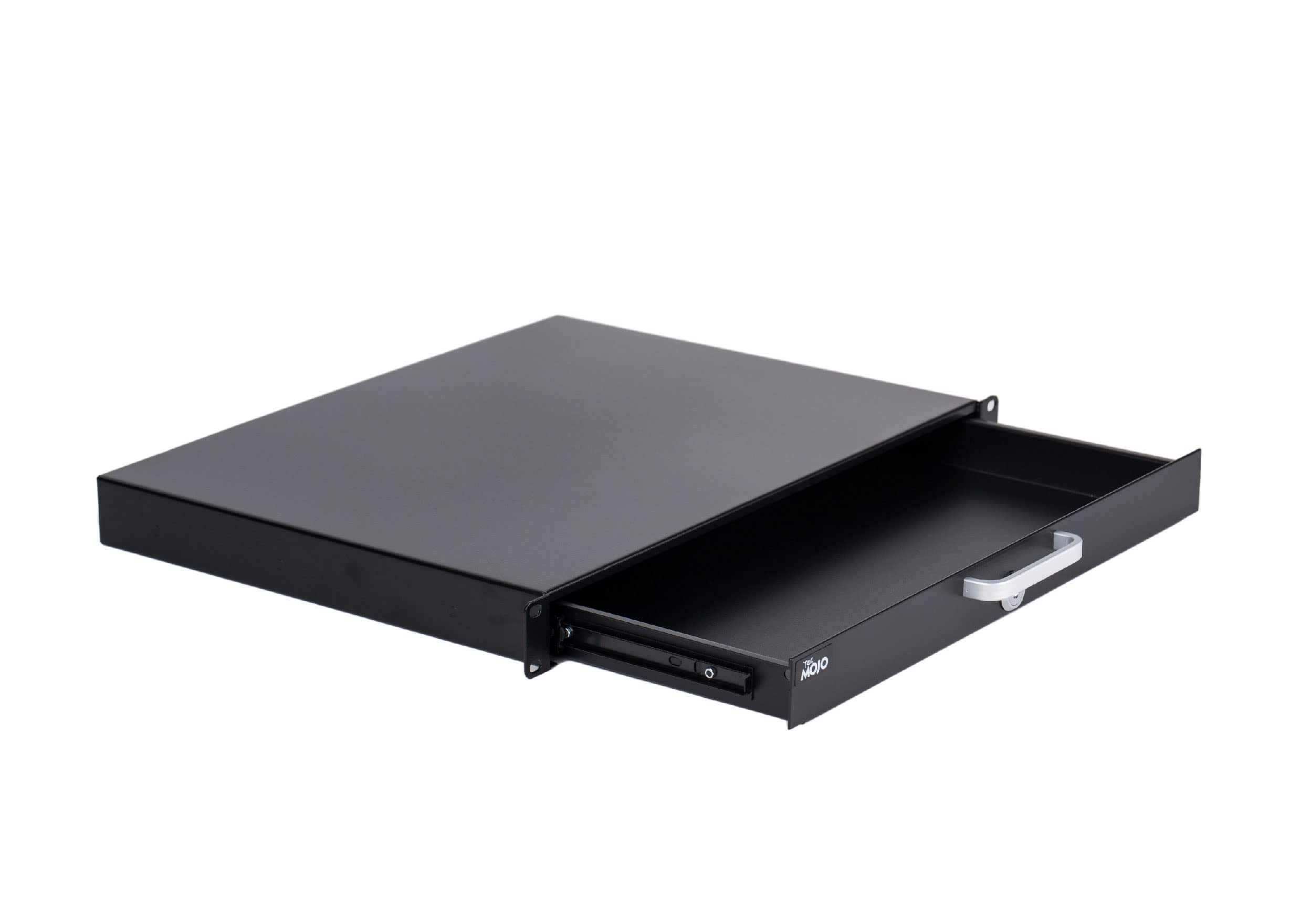 Tecmojo 1U Rack Mount Drawer for 19in Server Rack - Heavy Duty Sliding & Lockable Network Equipment Drawer with Cable Management Holes (22lb Capacity) - Perfect for Data Centers, Home Servers & AV Installations