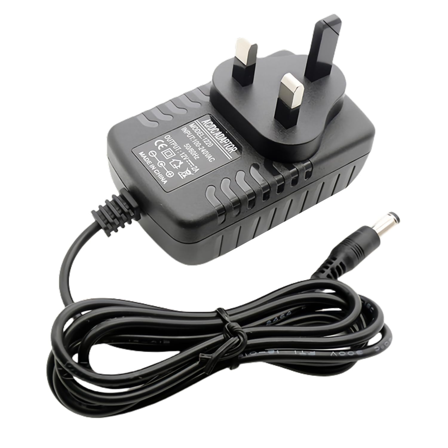 12V 3A Power Adapter, AC 100-240V to DC 12V Power Supply with UK Plug - Compatible with LED Strip Lights, Security Cameras, Routers, Audio Equipment & ADSL Modems (5.5mm x 2.1mm Jack) - Wall Charger for Home, Office, Studio & Outdoor Use