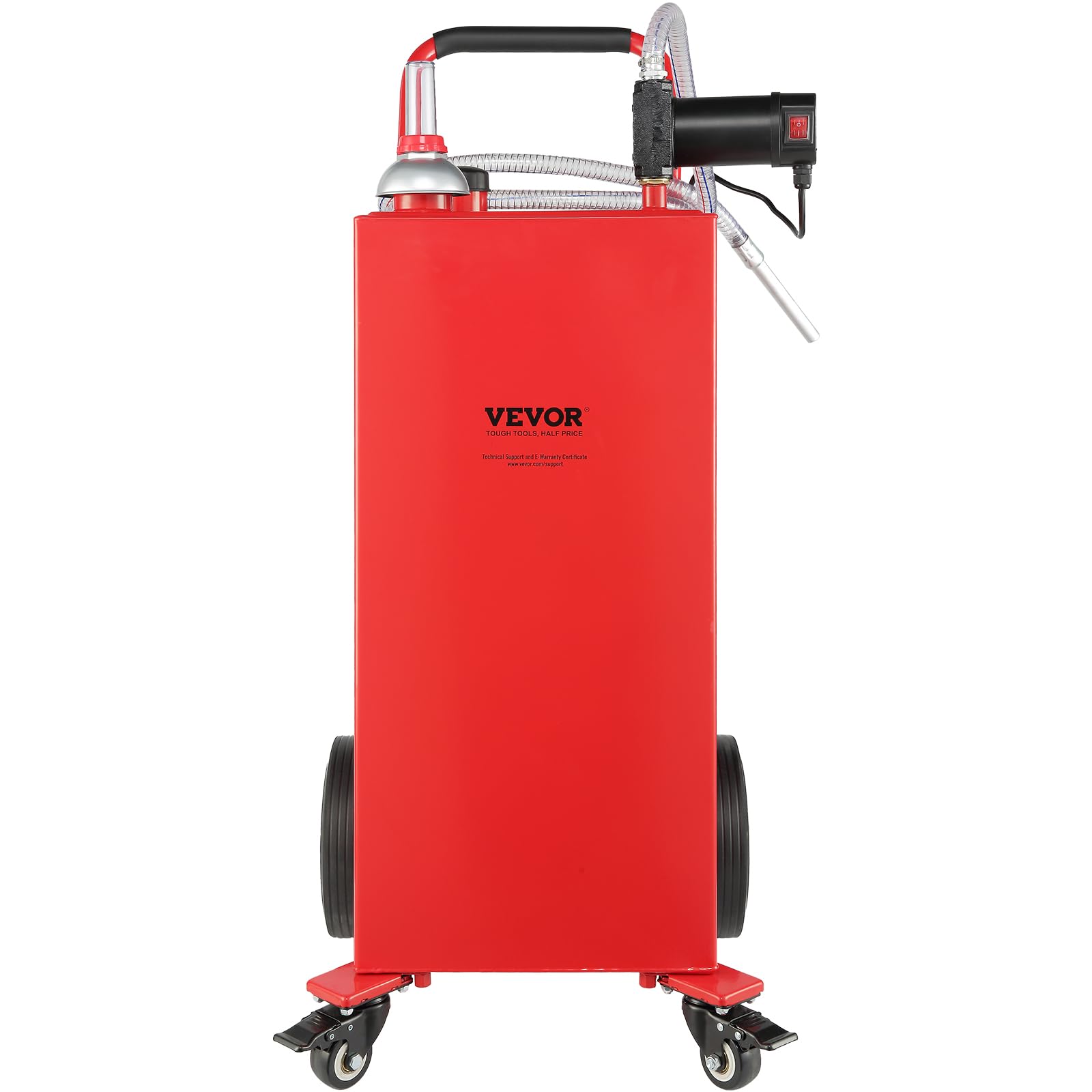 VEVOR 30 Gallon Fuel Caddy with Electric Pump - 180W Portable Fuel Storage Tank, 23.5 L/min Flow Rate for Diesel, Lubricating Oil & Machine Oil - Heavy Duty Wheels for Easy Transport - Ideal for Cars, Mowers, Boats & Motorcycles - Perfect for Garage, Farm & Construction Site Use