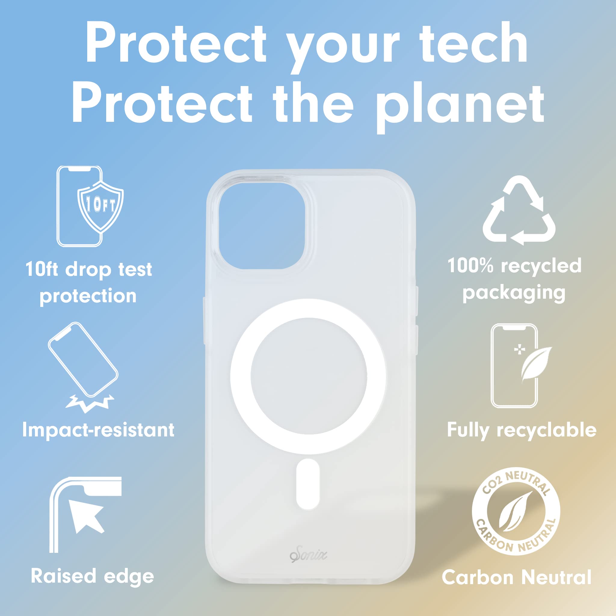 Sonix MagSafe Compatible iPhone 14 & 13 Case - 10ft Military-Grade Drop Protection - Crystal Clear Protective Cover for Everyday Use, Travel & Outdoor Activities