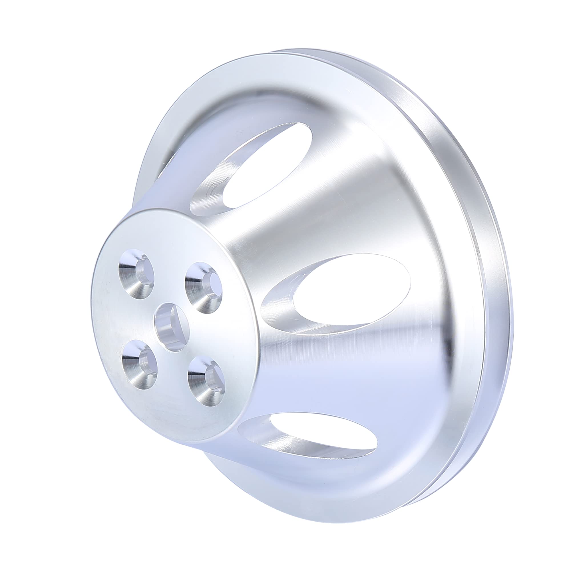 X AUTOHAUX 1 Groove 4 Hole Water Pump Pulley for Chevy SBC 350 Engine - High Performance Replacement Part for Smooth Cooling System Operation - Perfect for Engine Repair, Maintenance & Restoration Projects