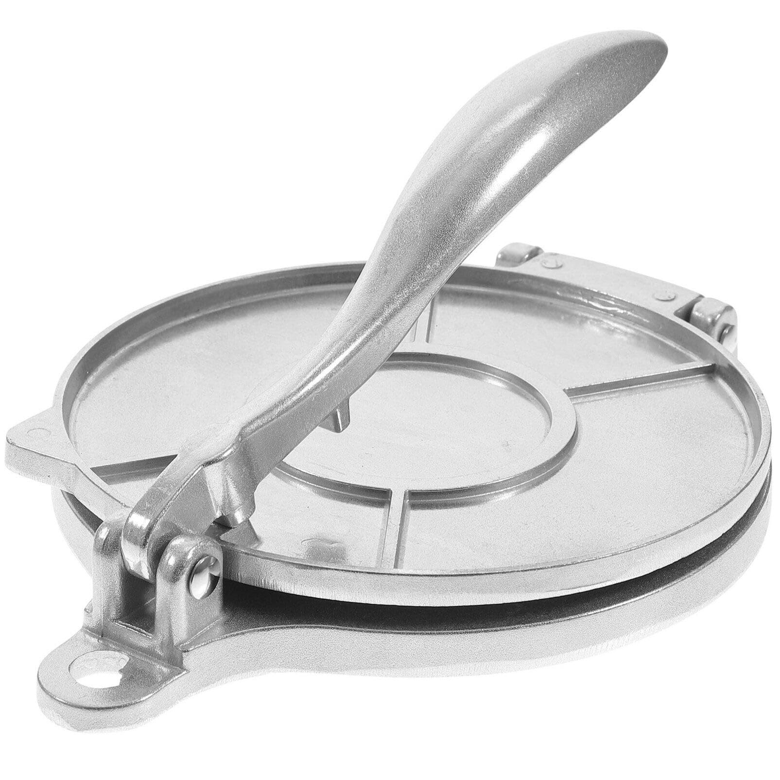 6.5 Inch Tortilla Press - Cast Iron Quesadilla Maker, Dough Press for Homemade Tortillas, Empanadas, Chapati & Roti - Perfect for Mexican, Indian Cuisine & Pizza Making - Silver Finish