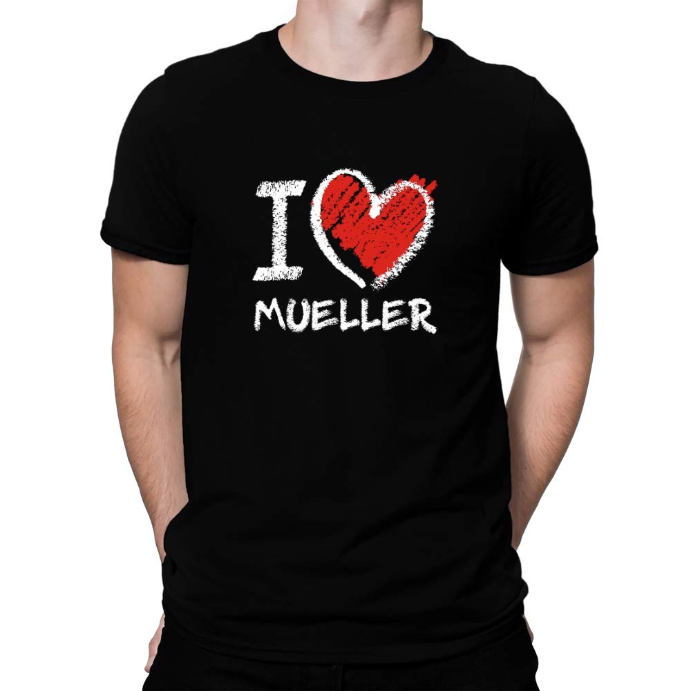Teeburon I Love Mueller Chalk Style Graphic T-Shirt - Soft Cotton Casual Tee for Men & Women - Perfect for Sports Events, Political Rallies & Everyday Wear