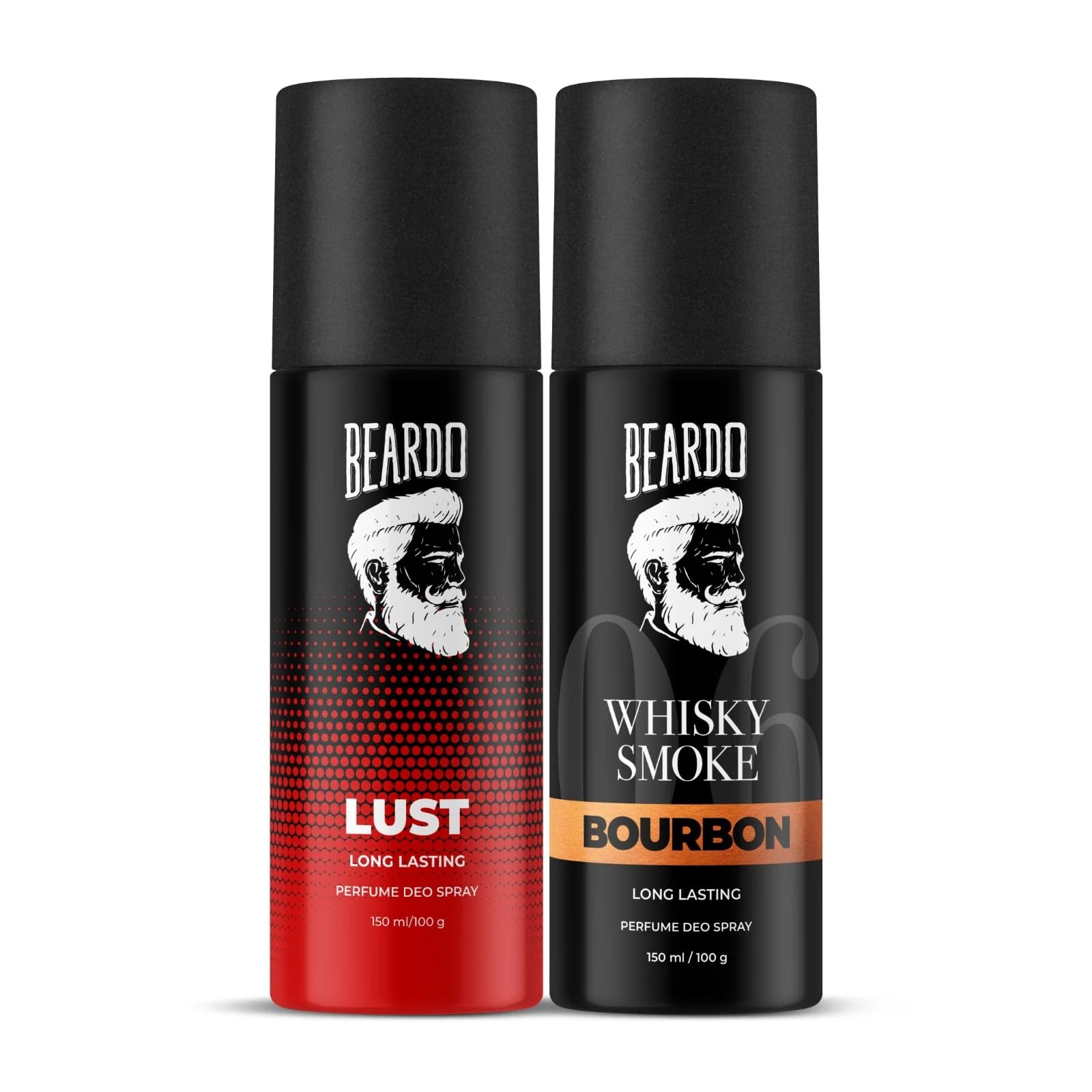 Beardo Whisky Smoke & Lust Perfume Body Spray for Men - Set of 2 | Long Lasting Spicy & Woody Oudh Scent | Date Night & Special Occasion Cologne | Perfect Christmas Gift for Him, Boyfriend or Friends | Fresh & Masculine Fragrance for Daily Wear & Evening Events