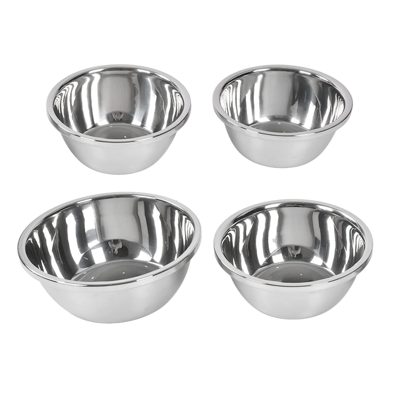 NIKOU 4-Piece Stainless Steel Mixing Bowl Set - Thickened Non-Stick Kitchen Bowls for Baking, Cooking & Food Prep | Perfect for Mixing, Serving & Storing