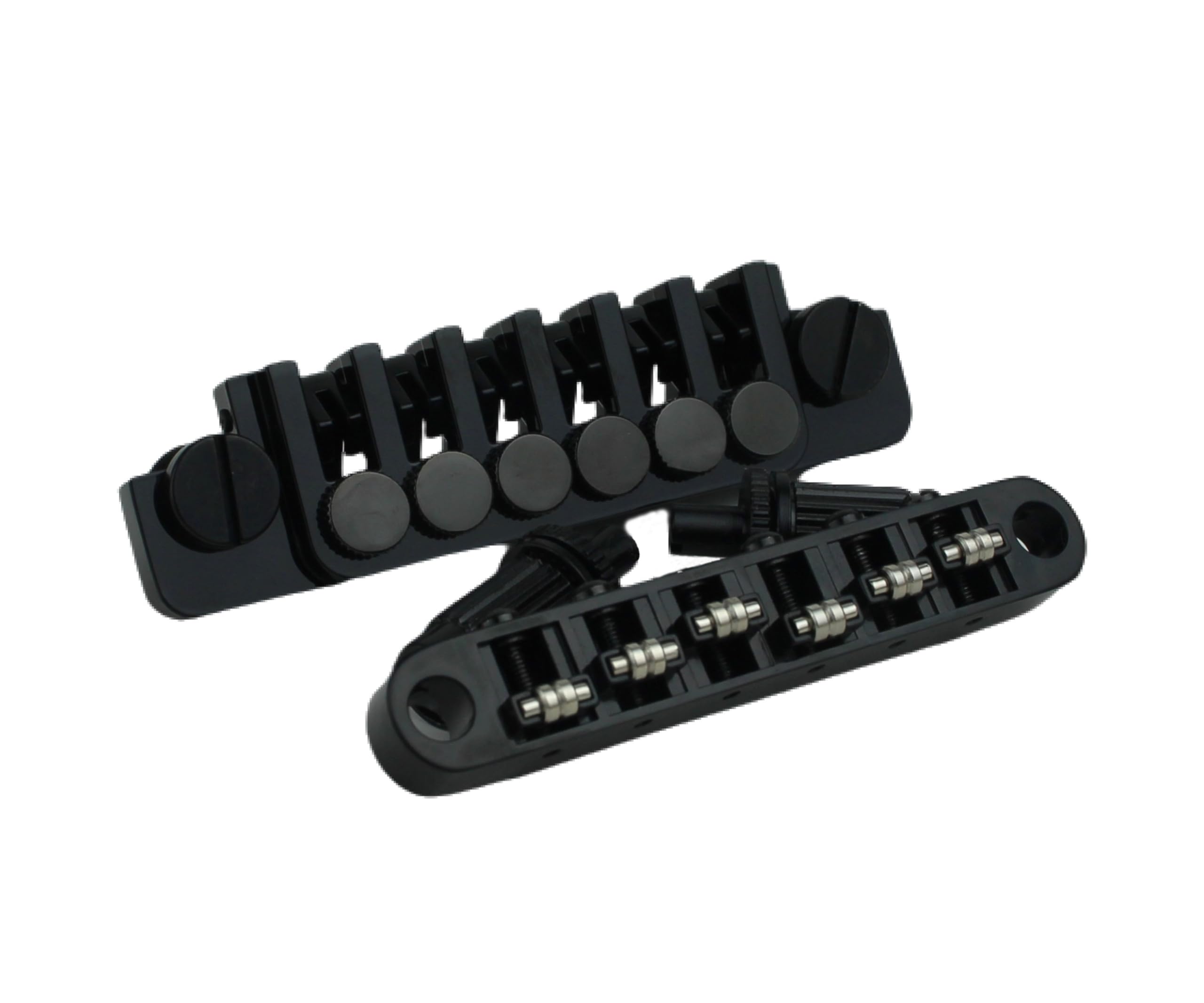 Guyker GM005 LP Guitar Tune-O-Matic Roller Saddle Bridge + Vintage TP-6 Tailpiece Stop Bar Lock Combo - Black Replacement for Les Paul LP 6-String Electric Guitar | Perfect for Guitar Upgrades & Professional Performances