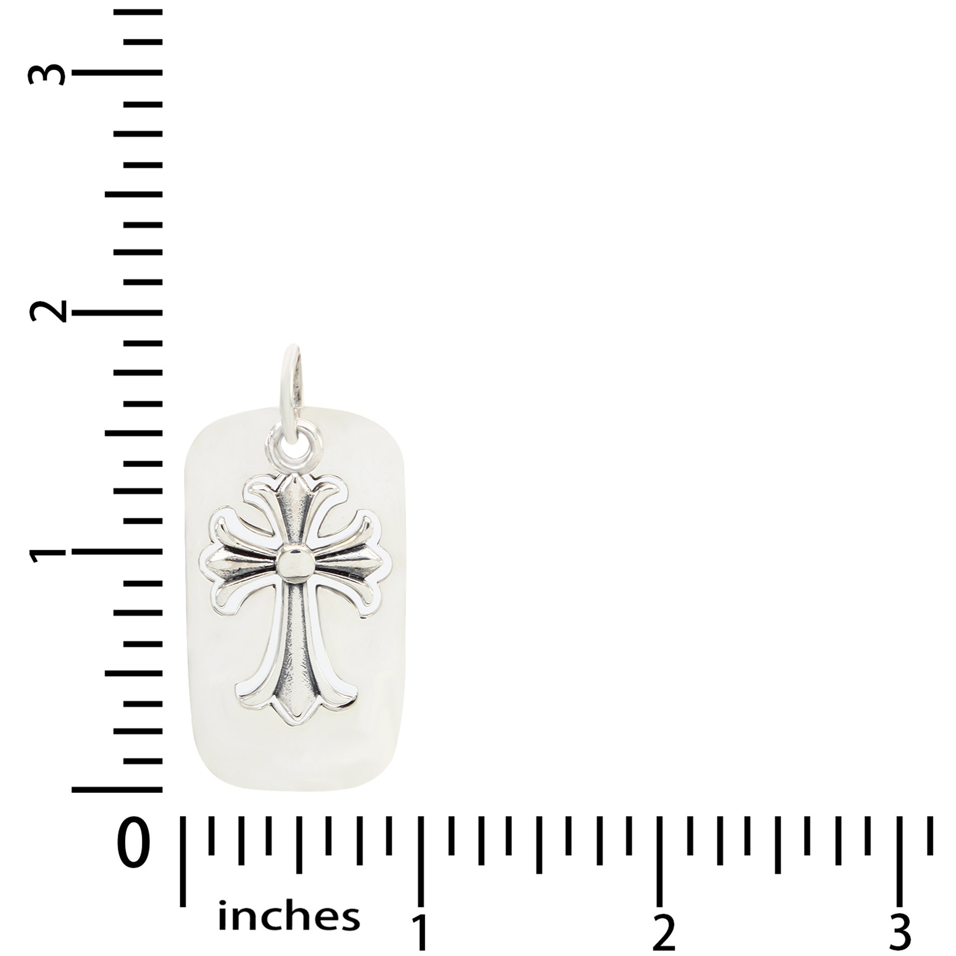 Affy Dog Tag Cut Out Cross Biker Rock Punk Charm Pendant Necklace - Unisex Sterling Silver Jewelry for Men & Women - Perfect for Father's Day Gifts, Biker Events & Punk Rock Fashion