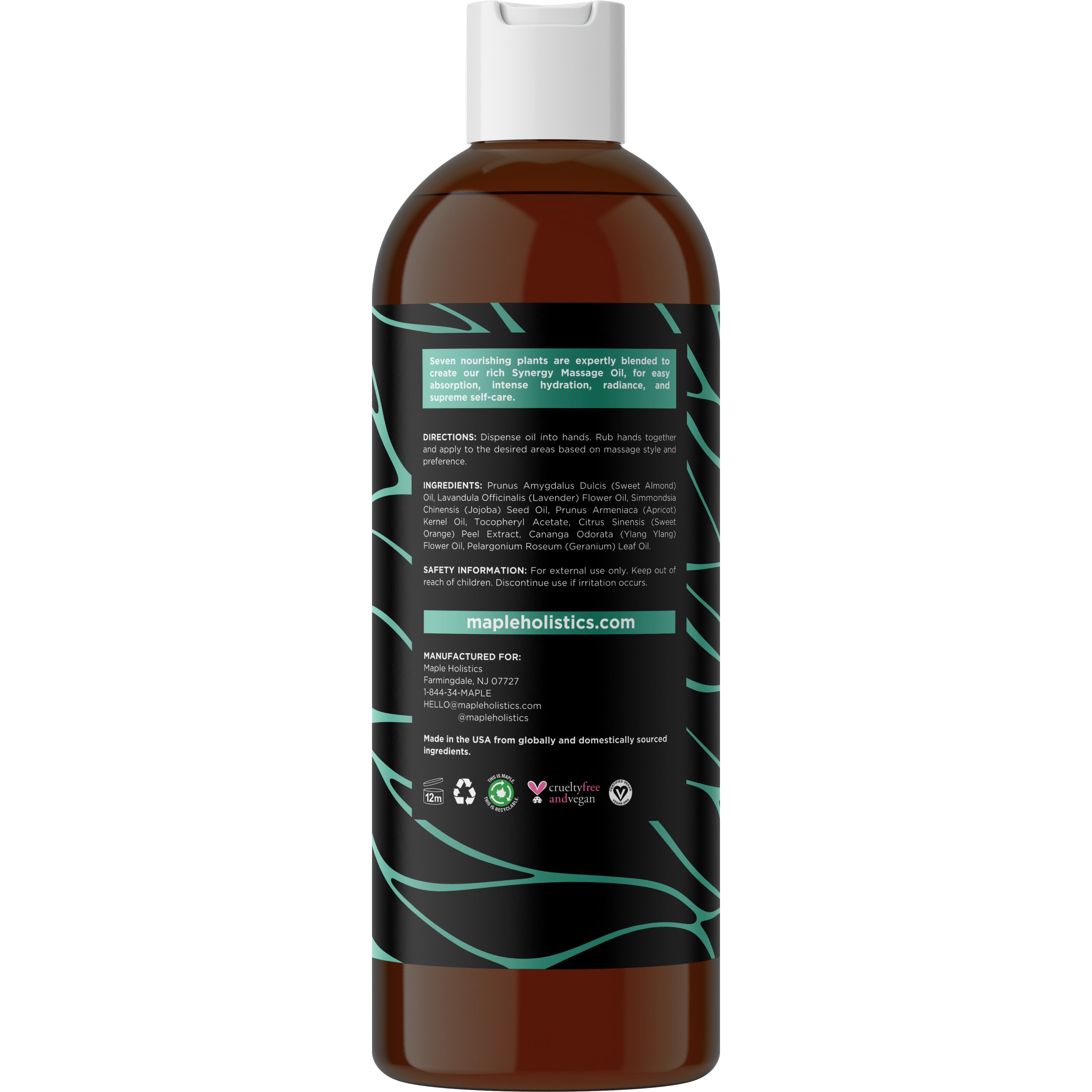 Premium Synergy Massage Oil for Relaxation & Pain Relief - 100% Natural Aromatherapy Essential Oil Blend - Perfect for Couples Massage, Spa & Home Wellness