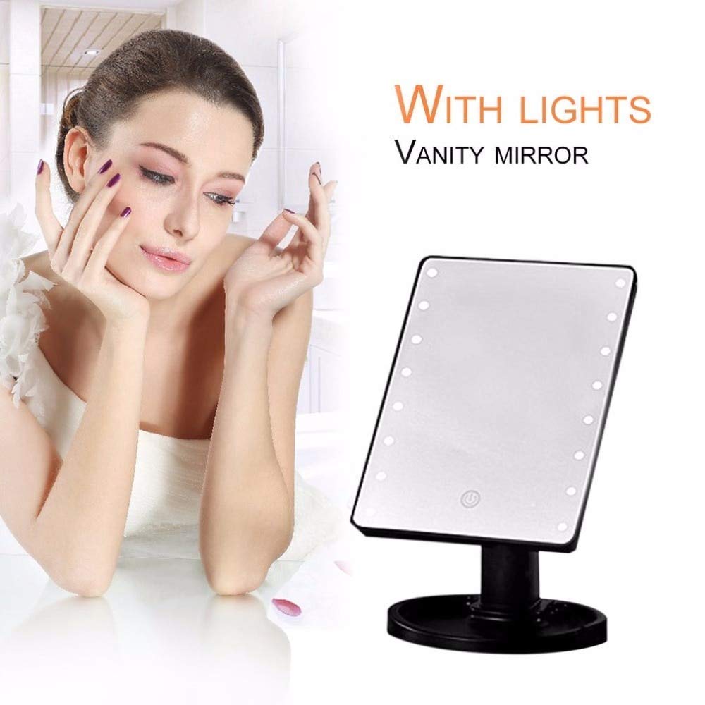 Cyrox LED Makeup Mirror with Touch Control, 180° Adjustable Vanity Mirror with Natural Daylight for Makeup, Dressing Table & Bathroom - Perfect for Home, Salon & Travel (1PC)