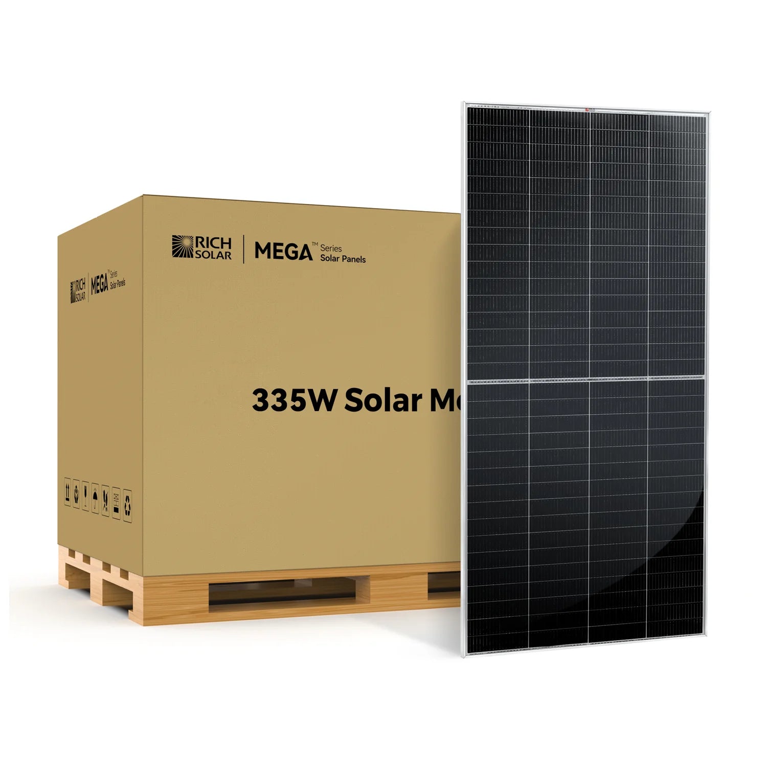 Rich Solar MEGA 335 Watt Monocrystalline Solar Panel - High Efficiency 24V Solar Panel for RV, Boat, Off-Grid & Home Use - Weather Resistant Solar Power Solution for Camping & Emergency Backup