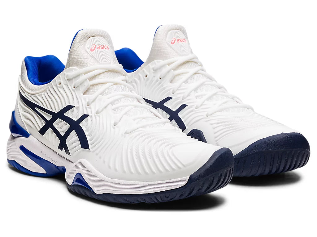 ASICS Women's Court FF 2 Tennis Shoes - White/Lapis Lazuli - Lightweight Performance Sneakers for Women's Tennis & Court Sports