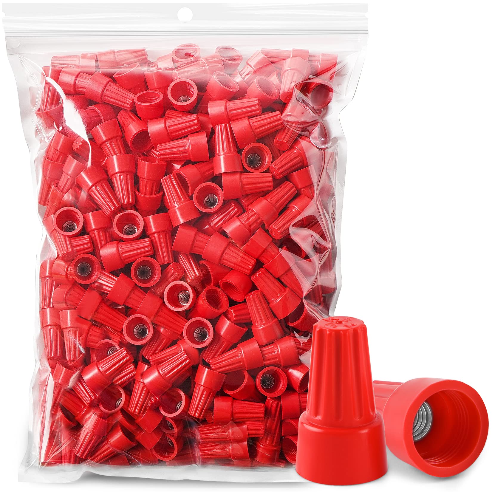 300PCS 18-10 AWG Electrical Wire Connectors - Insulated Twist-On Wire Nuts for Quick Splice Connections (Red Assortment) - Ideal for Home Wiring, Electrical Repairs, and DIY Projects
