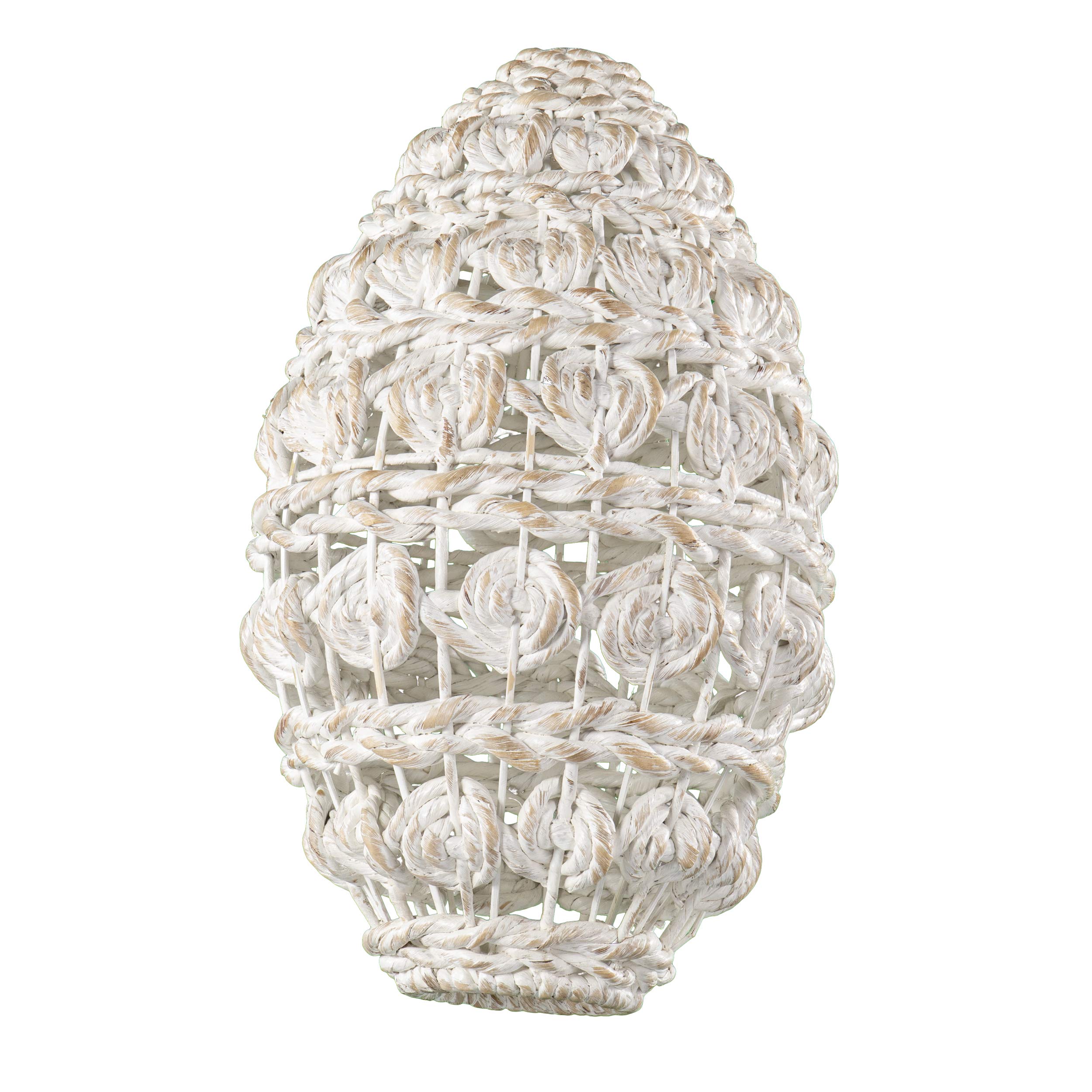 SEI Furniture AMZ3576311TL Rosemill Whitewash Pendant Shade - Farmhouse Style Ceiling Light Fixture for Kitchen, Dining Room & Bedroom Lighting