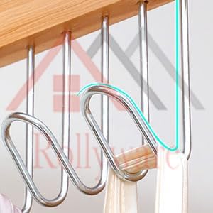 ROLYWARE Wooden Belt Hanger with 8 Hooks - Sturdy Non-Slip Rotating Belt Rack for Closet & Wardrobe Organization - Space Saving Display for Belts, Hats, Bra & Tank Tops (Natural Wood, 1) - Perfect for Bedroom, Closet & Dorm Storage Solutions