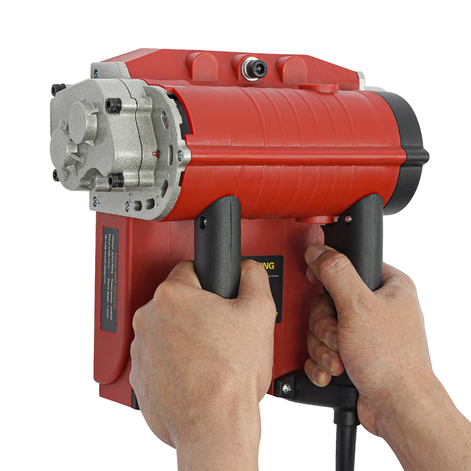 4580W Electric Wall Planer - Adjustable Depth Concrete & Putty Removal Tool for Wall Renovation | Professional Wall Shaving Machine for Cement, Plaster, Paint Stripping | Ideal for Home DIY & Construction Projects (Red)